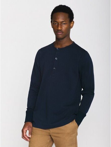 KnowledgeCotton Apparel Sweatshirt - BO long sleeve henley - aus Bio-Baumwolle