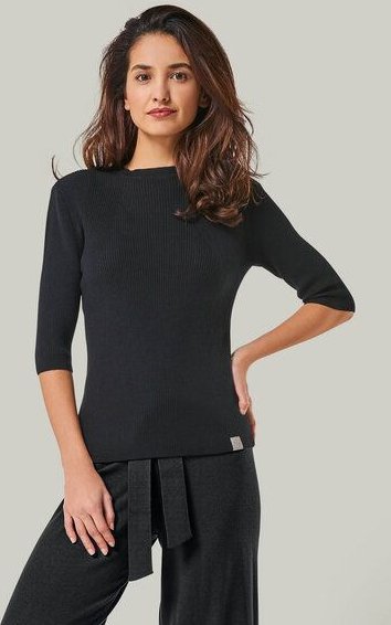 YOU LOOK PERFECT 100% Merino Halbarm-Strickpullover "Daria"