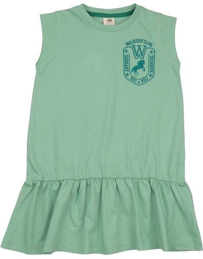 Mädchen Kleid – Hellgrün aus Bio-Baumwolle, ärmellos, locker fallend, bequem, sommerlich & kombinierbar | Walkiddy