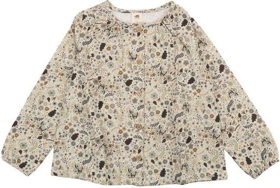 Kinder Langarmbluse GOTS-zertifiziert aus Bio-Baumwolle mit Herbstblüten-Print – Walkiddy