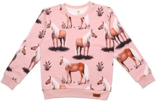 Walkiddy Bio Baby Sweatshirt Rosa - Nachhaltiges Pferde-Motiv, 95% Bio-Baumwolle, GOTS zertifiziert, hypoallergen, umwel...