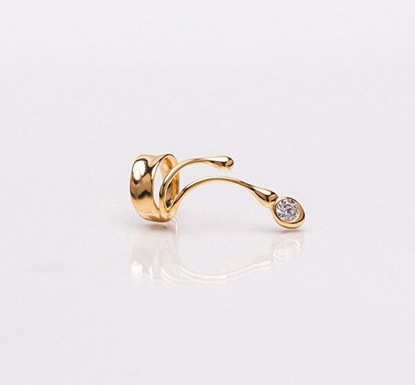 Nella & Sina Ohrringe von Nella Earcuffs - Große Sina mit Kristall