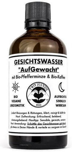 Two Hands BIO Gesichtswasser „AufGewacht“ mit Bio-Pfefferminze & Bio-Kaffee - Bio Vegan