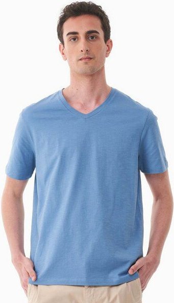 ORGANICATION Basic T-Shirt aus Bio-Baumwolle mit V-Ausschnitt