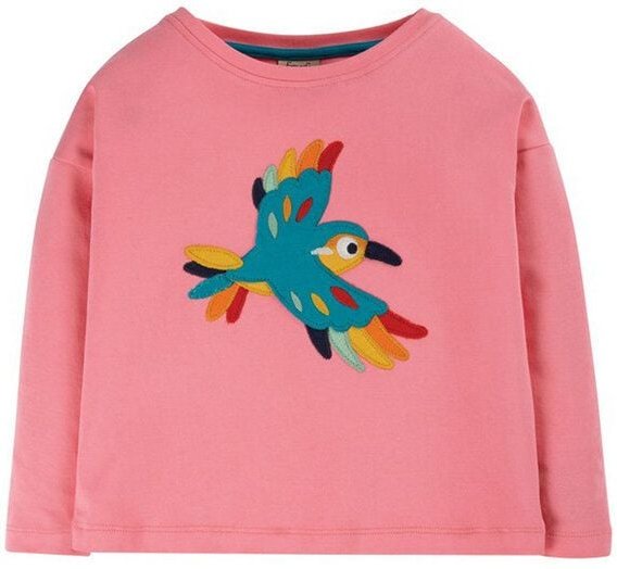 Frugi Langarm-Shirt Vogel in guava pink Bethany Boxy Top