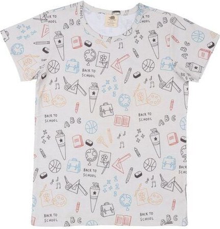 Kinder T-Shirt GOTS-zertifiziert aus Bio-Baumwolle, weiß mit Schulanfang-Print, kurzarm – Walkiddy, weich & hautfreundli...