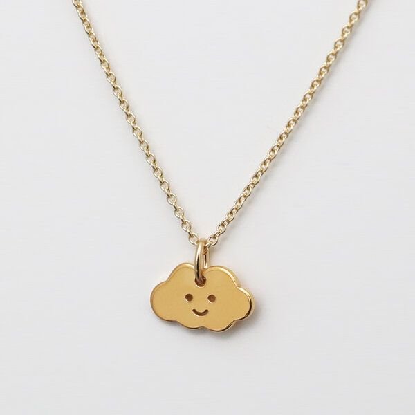 BELLYBIRD Jewellery Kinderkette - kleine Wolke, Anhänger/ Silber/ Silber vergoldet