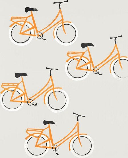 Photocircle Poster / Leinwandbild - Orange Bicycles
