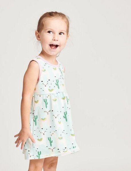 Cheeky Apple Ärmelloses Kleidchen aus Bio-Baumwolle "Alpakas"