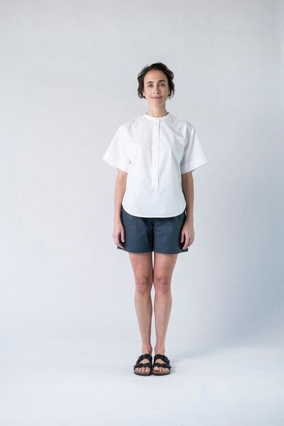 Grenz/gang Damen Kurzarmbluse / Camelia aus Biobaumwolle