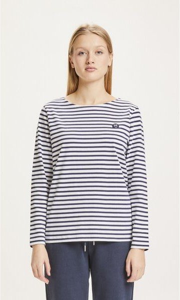 KnowledgeCotton Apparel Langarmshirt VIOLET mit Streifen