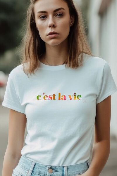 Kultgut Artdesign - Biofair - Flauschiges Shirt tailliert/ cest la vie