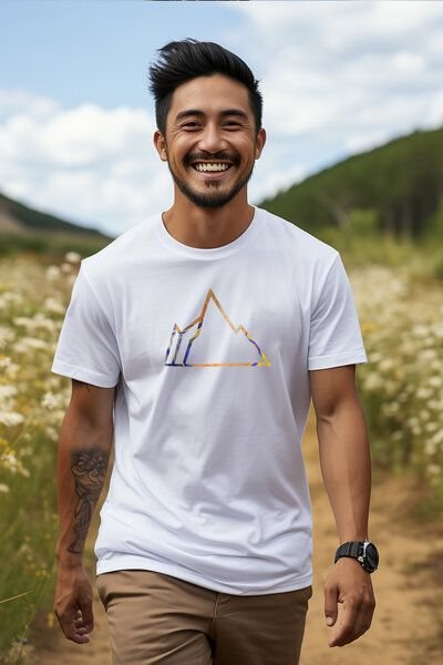 Kultgut Light Oversize- Artdesign - Biofair Shirt / Colorful Mountain