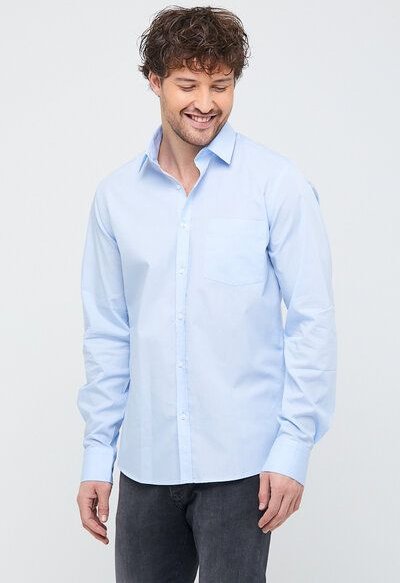 Bruno Barella Herren Classic Business Hemd aus Bio-Baumwolle