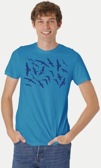 Peaces.bio - handbedruckte Biomode Fit T-Shirt Möwen Herren