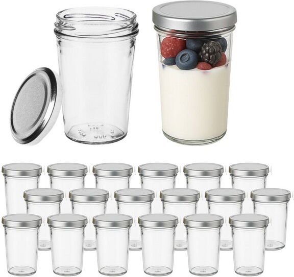 Thumbnail - mikken 20 Dessertgläser 150 ml – Einmachgläser mit Schraubdeckel