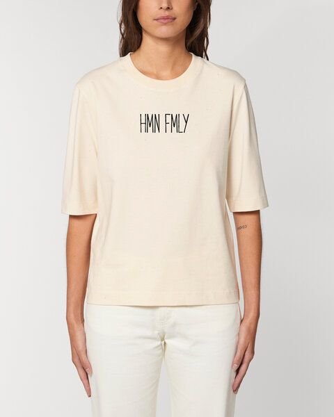 Human Family Kastenförmiges Damen T-Shirt "HMN FMLY"
