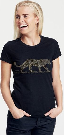 Peaces.bio - handbedruckte Biomode Bio-Damen-T-Shirt "Leopard"