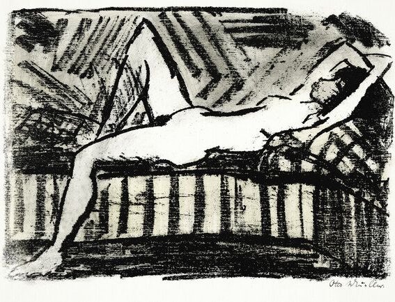 Photocircle Poster / Leinwandbild - Otto Mueller: Liegender Akt