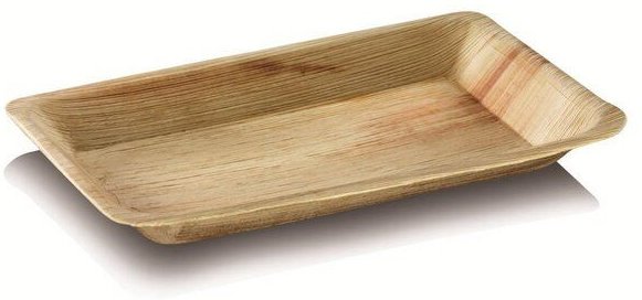 naturesse® Rechteckiger Palmblatt Partyteller 25 Stück