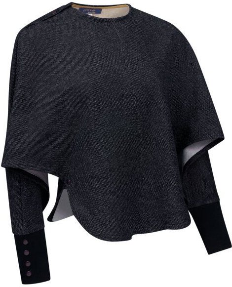 körber mode ausgefallenes Cape mit offenen Ärmeln aus kuschlig angerauter Bio-Baumwolle