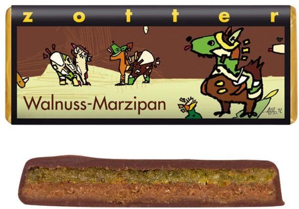 Zotter Schokolade handgeschöpft Walnuss-Marzipan 70 g