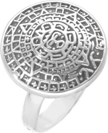 pakilia Silber Ring Aztekenkalender Fair-Trade und handmade