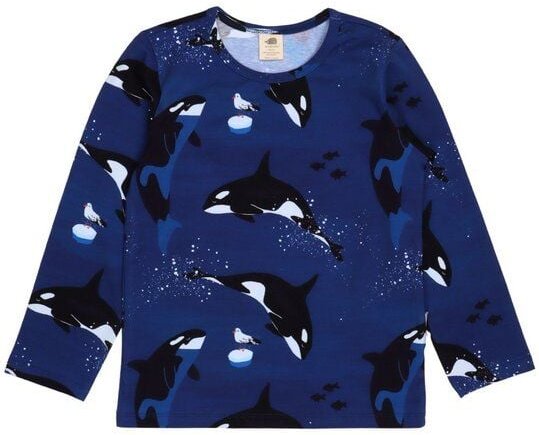 Kleinkinder Langarmshirt Playful Orcas aus weicher Baumwolle von Walkiddy
