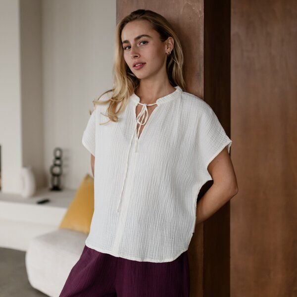 NORDLICHT Musselin Bluse Telse aus 100% Bio-Baumwolle