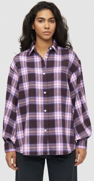 KnowledgeCotton Apparel Bluse Check Shirt Ballon Arms