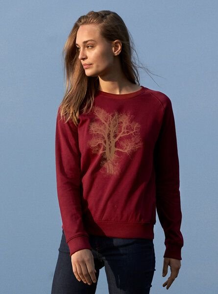 Peaces.bio - handbedruckte Biomode Bio Damen-Sweatshirt Chestnut