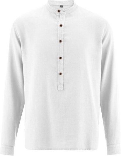 HempAge Herren Hemd mit Stehkragen/Schlupfhemd Bio-Baumwolle/Hanf