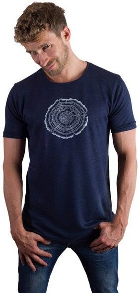 Life-Tree Hanf Shirt für Herren "Treeslice" in Denim Blue