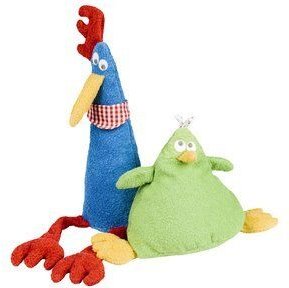 Efie Set Spiel & Kuschel Huhn + Hahn bunt