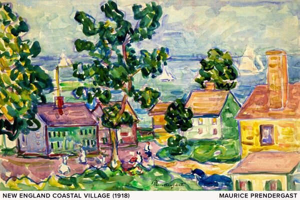 Photocircle Poster / Leinwandbild / Kunst - Maurice Prendergast: New England Coastal Village