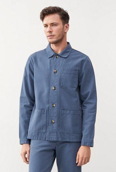 Givn Berlin Overshirt GBBEN aus Bio-Baumwolle - Steel Blue