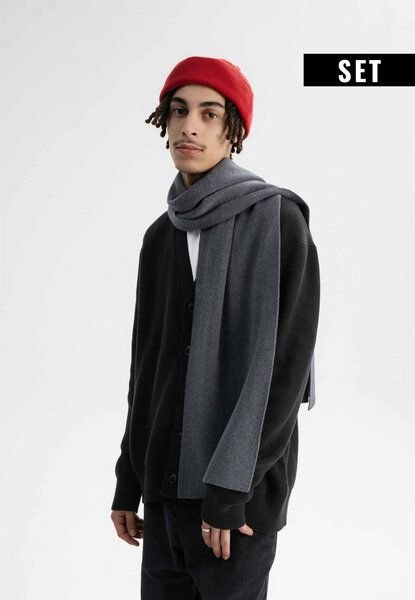 MELA Bundle Feinstrick Mütze HIMMAT + Jacquard Schal ASMEE