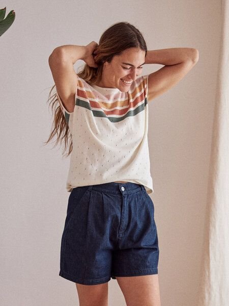 TWOTHIRDS Gemustertes Top Vegan "Lastovo" aus Bio-Baumwolle