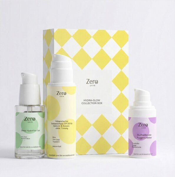 Zero Skin Hydra-Glow Collection Box - Feuchtigkeit, Schutz & Strahlender Glow - 195 ml