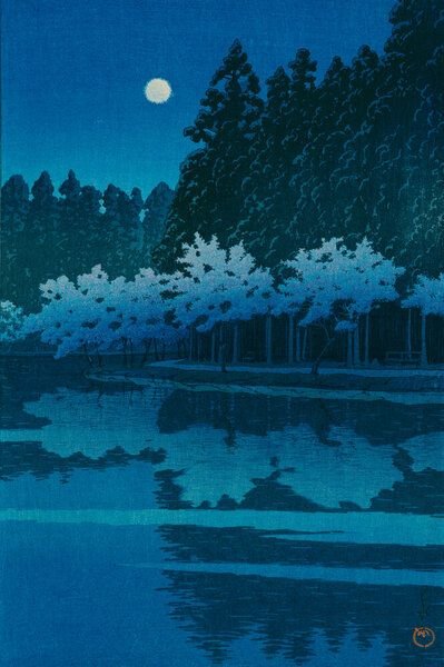 Photocircle Poster / Leinwandbild - Winter Moon, Toyamagahara by Hasui Kawase