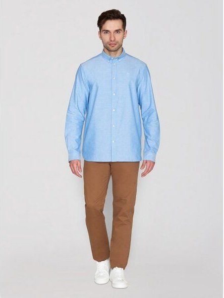 KnowledgeCotton Apparel Regular Hemd HARALD Small Owl Oxford aus Bio-Baumwolle - ROC/GOTS/Vegan