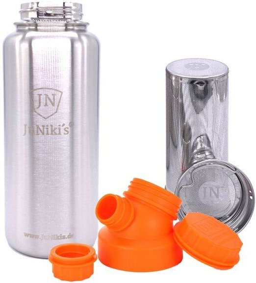 JN JuNiki's JuNiki's isolierte Edelstahl Trinkflasche 1 Liter + Teefilter