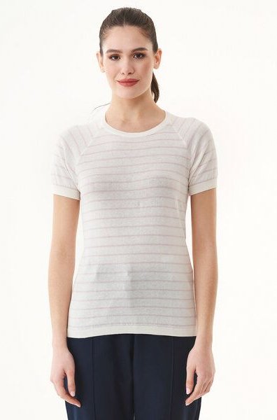 ORGANICATION Feinstrick-T-Shirt aus Bio-Baumwolle mit Streifen