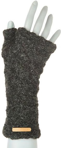 short'n'pietz Schurwollhandstulpen mit Rautenstrickmuster, handgestrickt