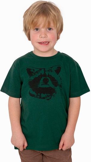 HANDGEDRUCKT "Waschbär" Kinder T-Shirt Baumwolle (kbA)