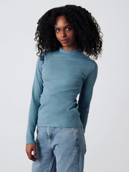 Thumbnail - Honest Basics Langarm Shirt mit Stehkragen