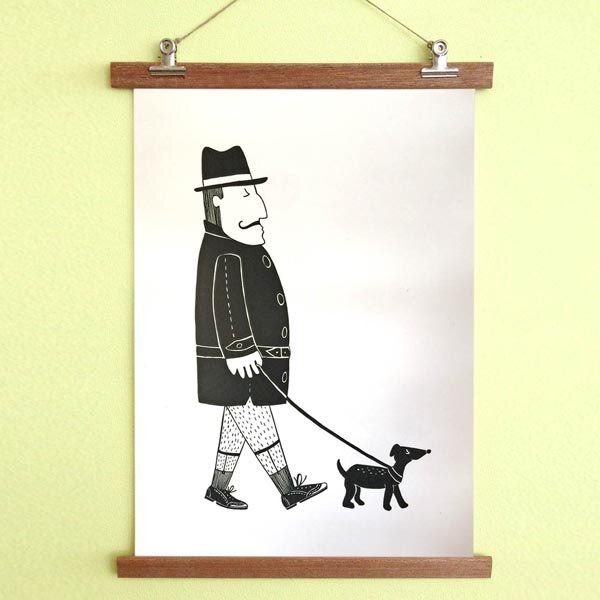 all the things we like Poster Herr mit Hund mit Aufhängung