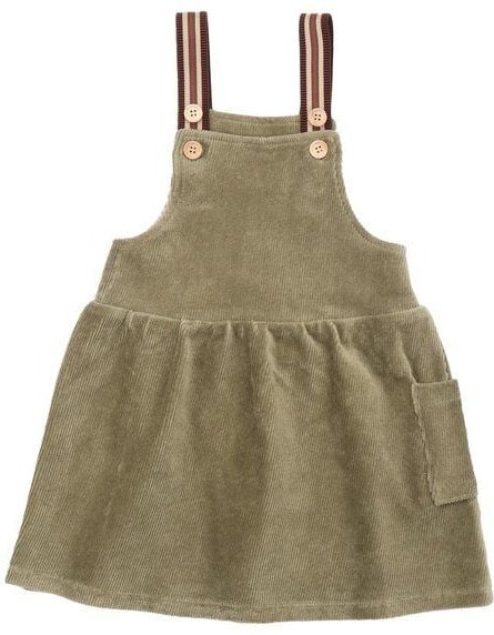 Thumbnail - Kleid Cord Grün Bio-Baumwolle Walkiddy - Nachhaltig, GOTS-zertifiziert, Burnt Olive, langärmelig, umweltfreundlich, haut...