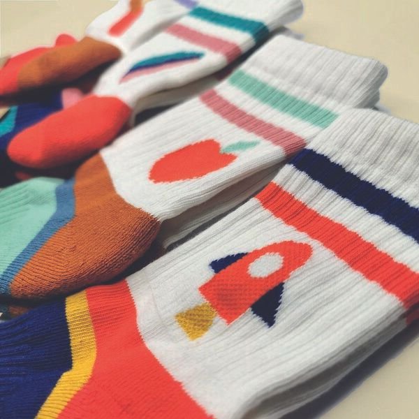 Fräulein Prusselise Sportsocke,Tennissocke 4er Pack KInder bunt und cool für Kinder, bunt gemustert