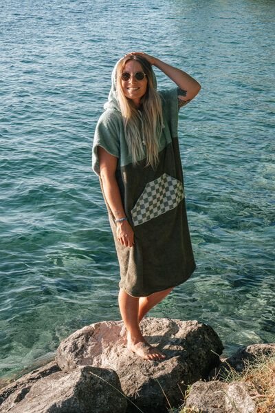 Zeachild Surfponcho Green Drift Bio-Frotte